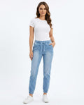 Heidi Outlet - Sasil | Elastische Gewaschene Hose Damen