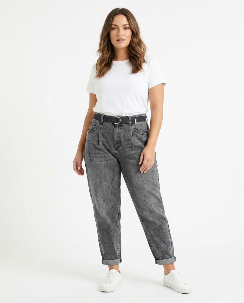 Heidi Outlet - Mizan | Hochgeschnittene Gewaschene Hose Damen