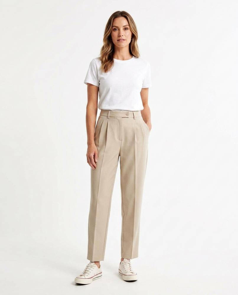 Heidi Outlet - Tiver | Gerade Geschnittene Plissierte Hose Damen