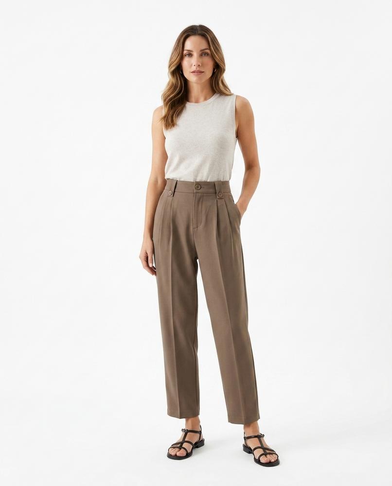 Heidi Outlet - Tiver | Gerade Geschnittene Plissierte Hose Damen