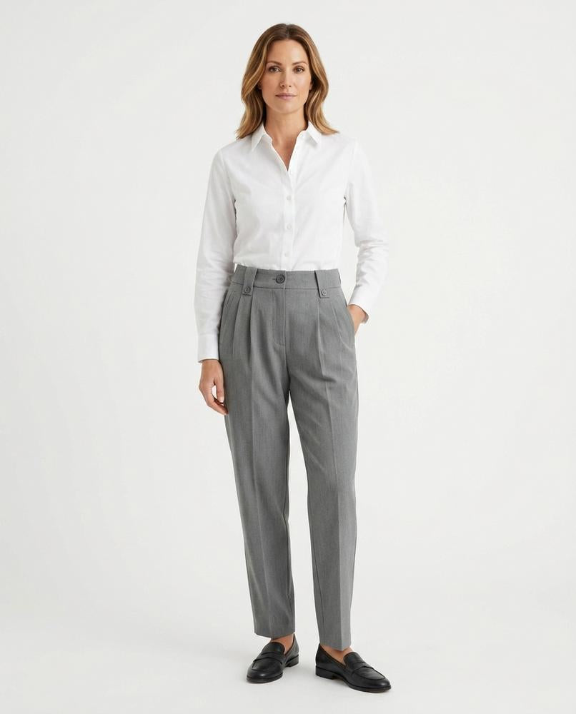 Heidi Outlet - Tiver | Gerade Geschnittene Plissierte Hose Damen