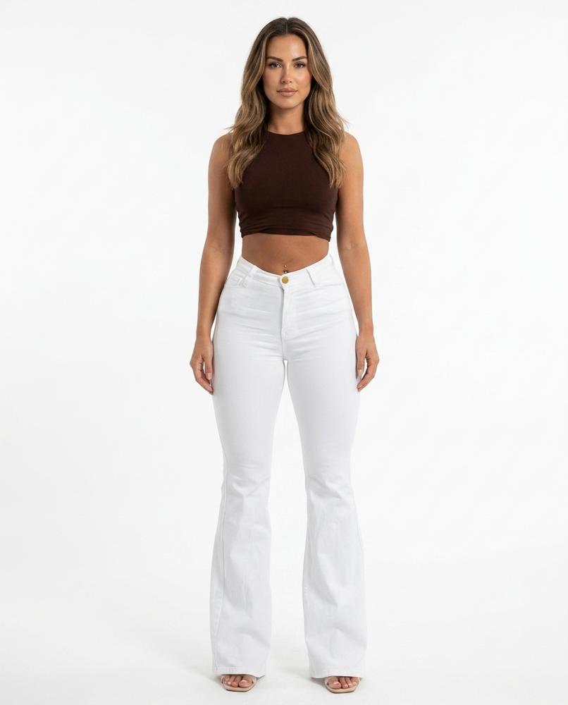 Heidi Outlet - Kelev | Ausgestellte Körperbetonte Hose Damen