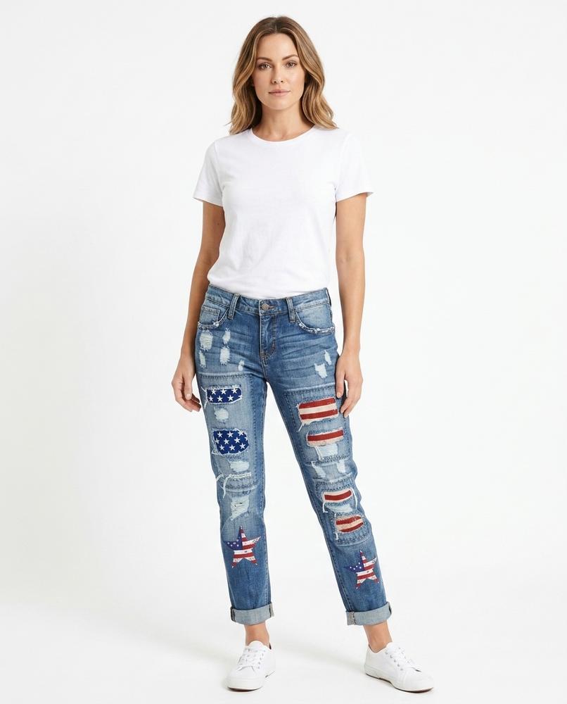 Heidi Outlet - Sevel | Geflickte Zerrissene Hose Damen