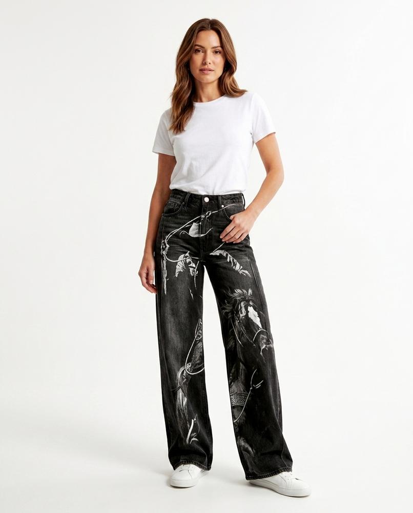 Heidi Outlet - Lodan | Weit Geschnittene Bedruckte Hose Damen