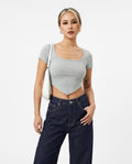 Heidi Outlet - Altir | Geripptes Kurzarm Top Damen