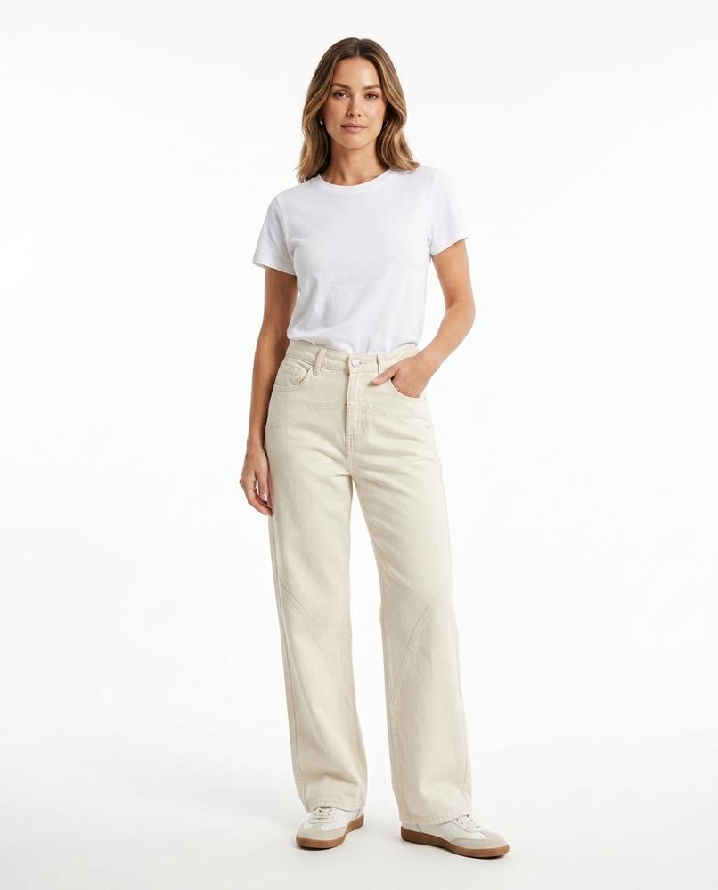 Heidi Outlet - Vamer | Gerade Geschnittene Baumwoll Hose Damen
