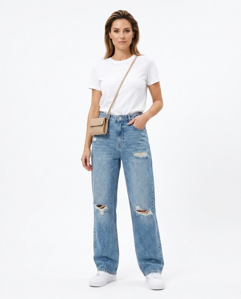 Heidi Outlet - Noron | Zerrissene Baumwoll Hose Damen