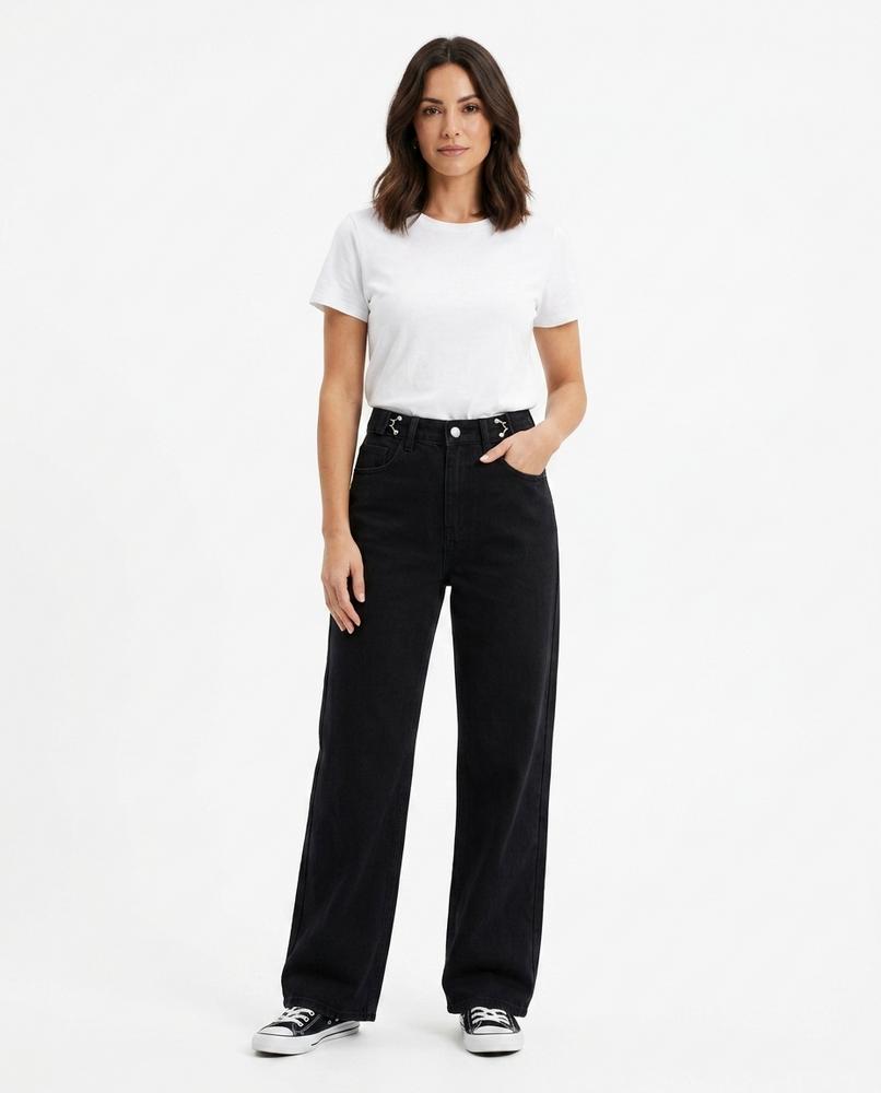 Heidi Outlet - Lanav | Gerade Geschnittene Baumwoll Hose Damen