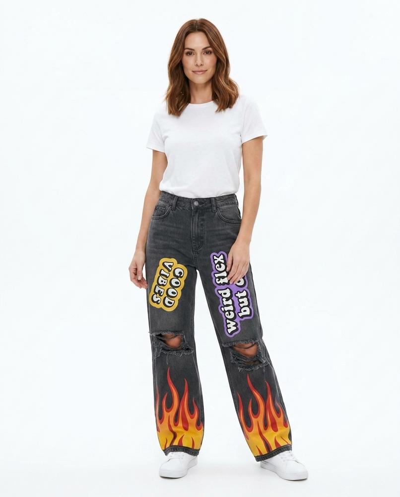 Heidi Outlet - Comer | Weit Geschnittene Bedruckte Hose Unisex