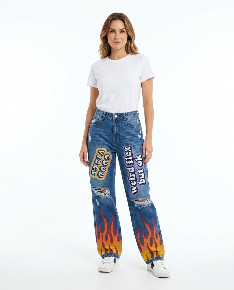 Heidi Outlet - Comer | Weit Geschnittene Bedruckte Hose Unisex