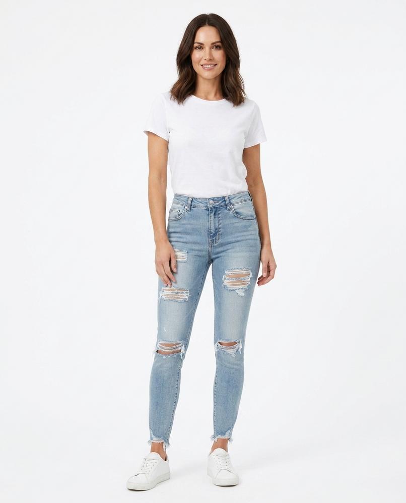 Heidi Outlet - Kakar | Zerrissene Eng Anliegende Hose Damen