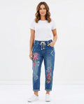 Heidi Outlet - Noser | Bestickte Elastische Hose Damen