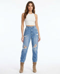 Heidi Outlet - Miron | Gerissene Hochgeschnittene Hose Damen