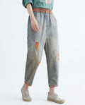 Heidi Outlet - Lazan | Bestickt Verwaschen Hose Damen