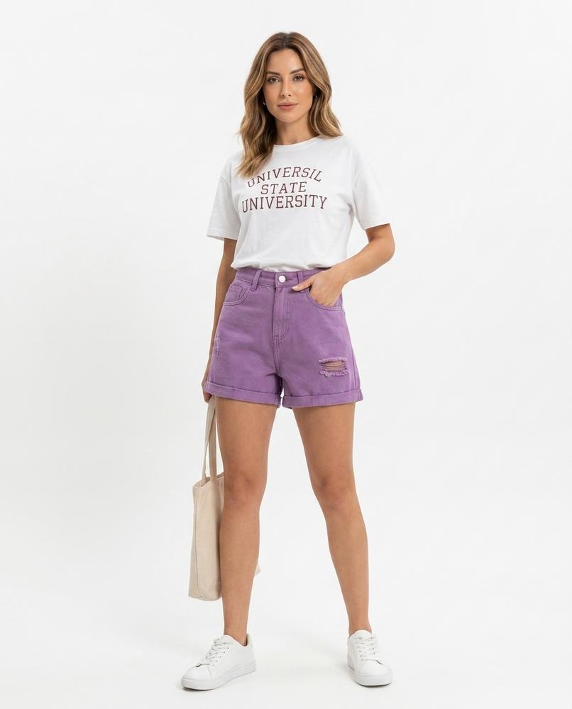 Heidi Outlet - Sedar | Hochtaillierte Zerrissene Hose Damen