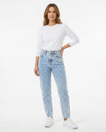 Heidi Outlet - Zadan | Hochgeschnittene Stone-Washed Hose Damen