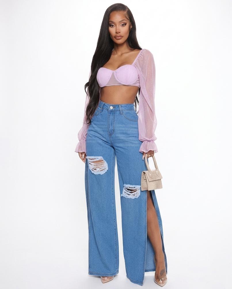 Heidi Outlet - Ellen | Weit Geschnittene Denim Hose Damen