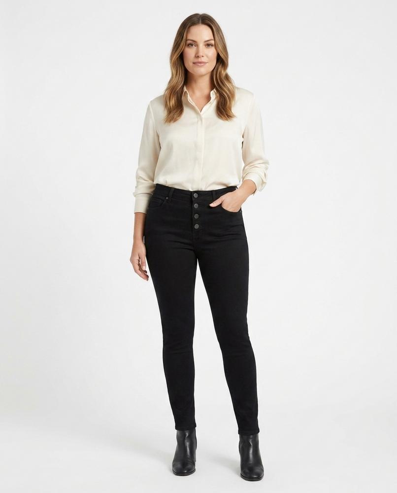 Heidi Outlet - Lohal | Hochtaillierte Geknöpfte Hose Damen