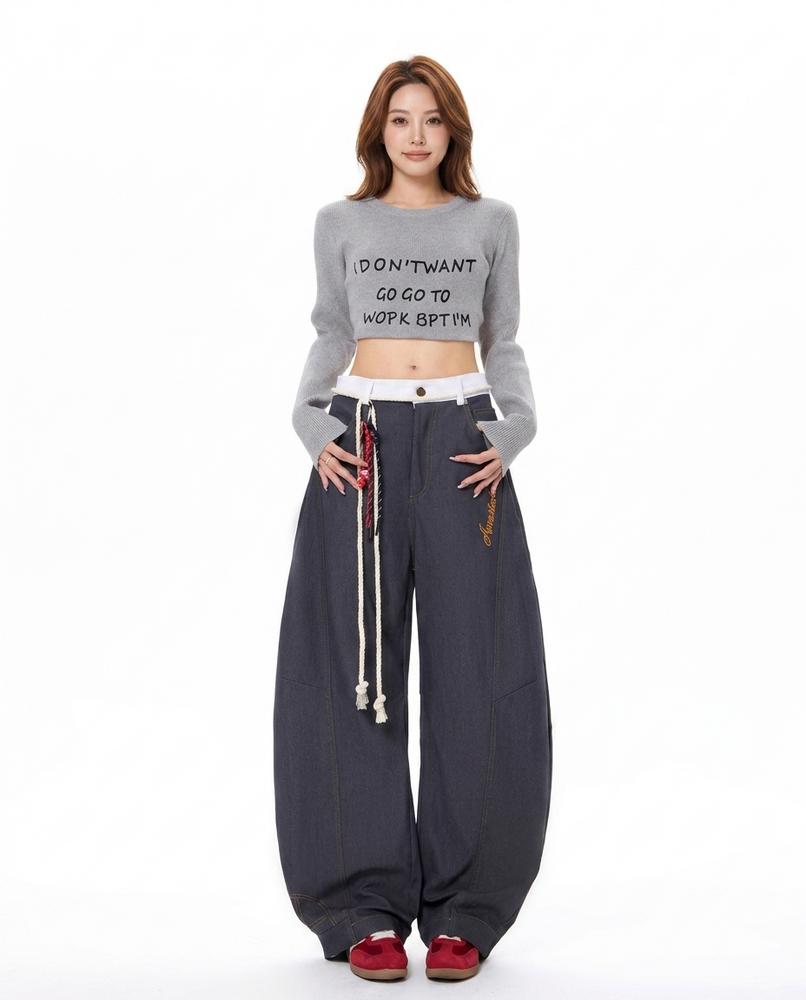 Heidi Outlet - Raron | Weitgeschnittene Bestickte Hose Damen