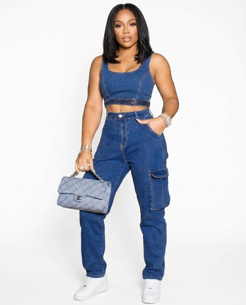 Heidi Outlet - Lyvel | Cargo Denim Hose Damen