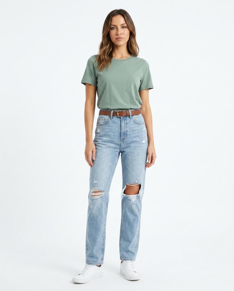 Heidi Outlet - Levin | Zerrissene Baumwoll Hose Damen