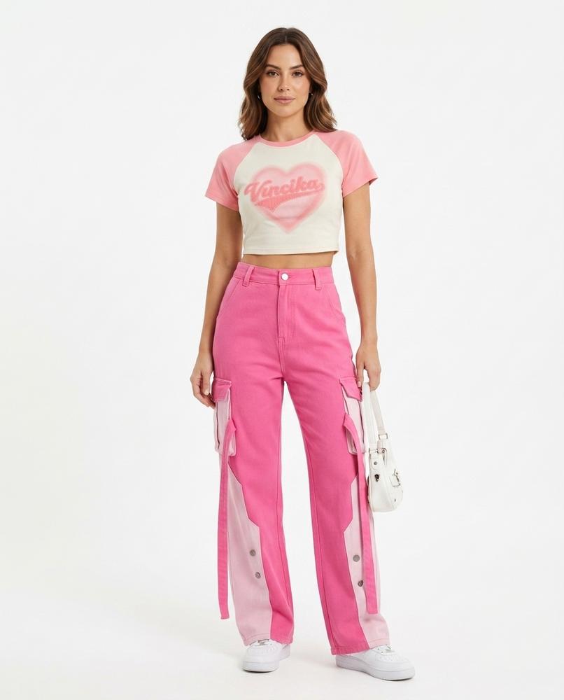 Heidi Outlet - Nevan | Zweifarbige Weit Geschnittene Hose Damen