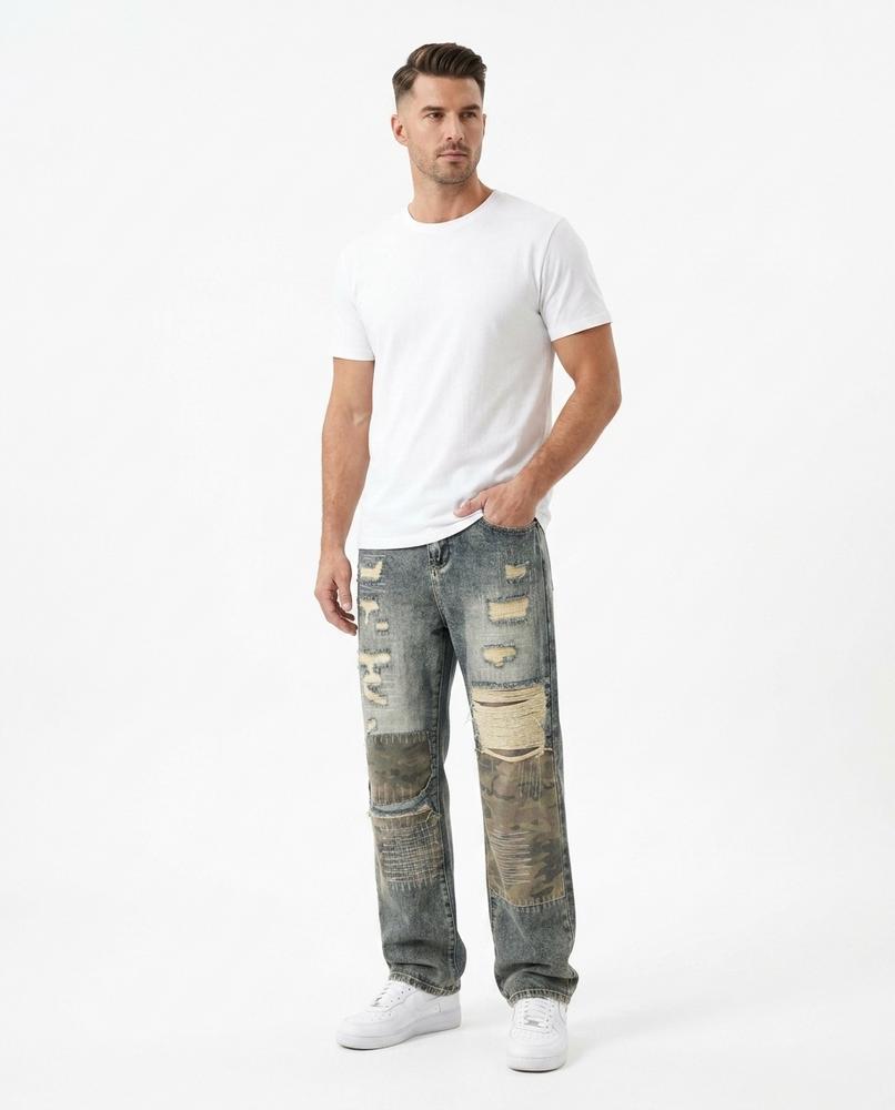Heidi Outlet - Lelom | Gerade Geschnittene Geflickte Hose Unisex