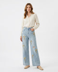 Heidi Outlet - Lelin | Applizierte Weit Geschnittene Hose Damen