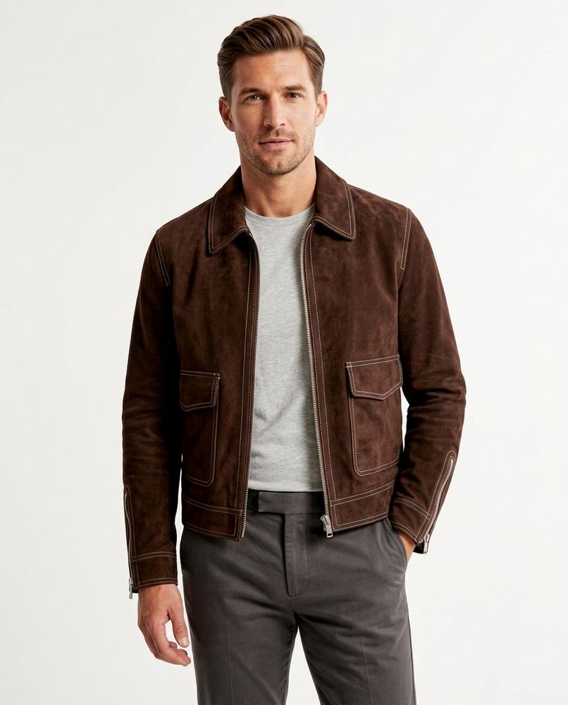 Heidi Outlet - Codar | Kontrastgesteppte Wildleder Jacke Unisex