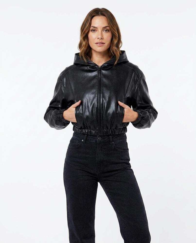 Heidi Outlet - Tamel | Kurzgeschnittene Kunstleder Jacke Damen