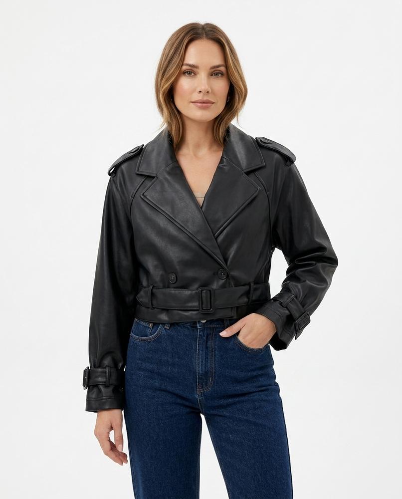 Heidi Outlet - Kemir | Gegürtete Kurzgeschnittene Jacke Damen