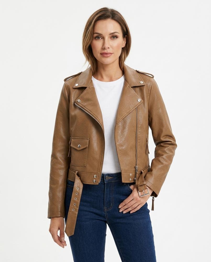 Heidi Outlet - Altal | Strukturierte Lederoptik Jacke Damen