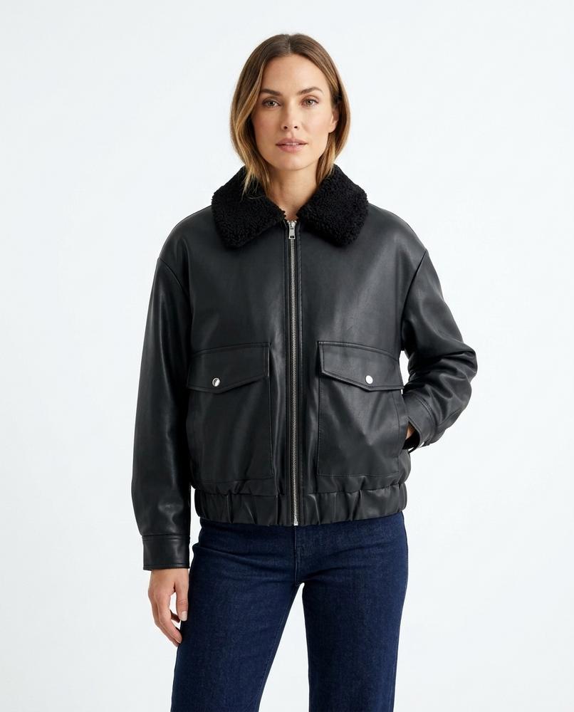 Heidi Outlet - Valan | Gefütterte Kunstleder Jacke Unisex