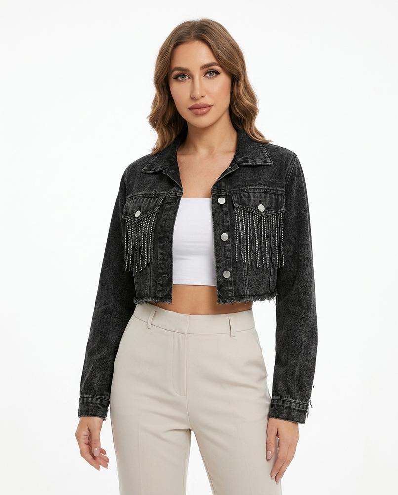 Heidi Outlet - Lenal | Gekürzte Fransige Jacke Damen