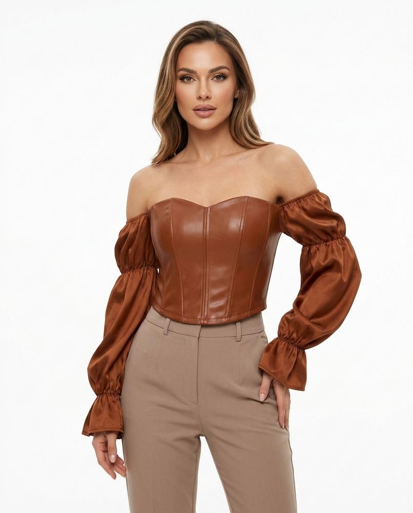 Heidi Outlet - Nimin | Schulterfreies Langärmliges Top Damen