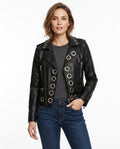 Heidi Outlet - Artir | Asymmetrische Ösenbesetzte Jacke Damen