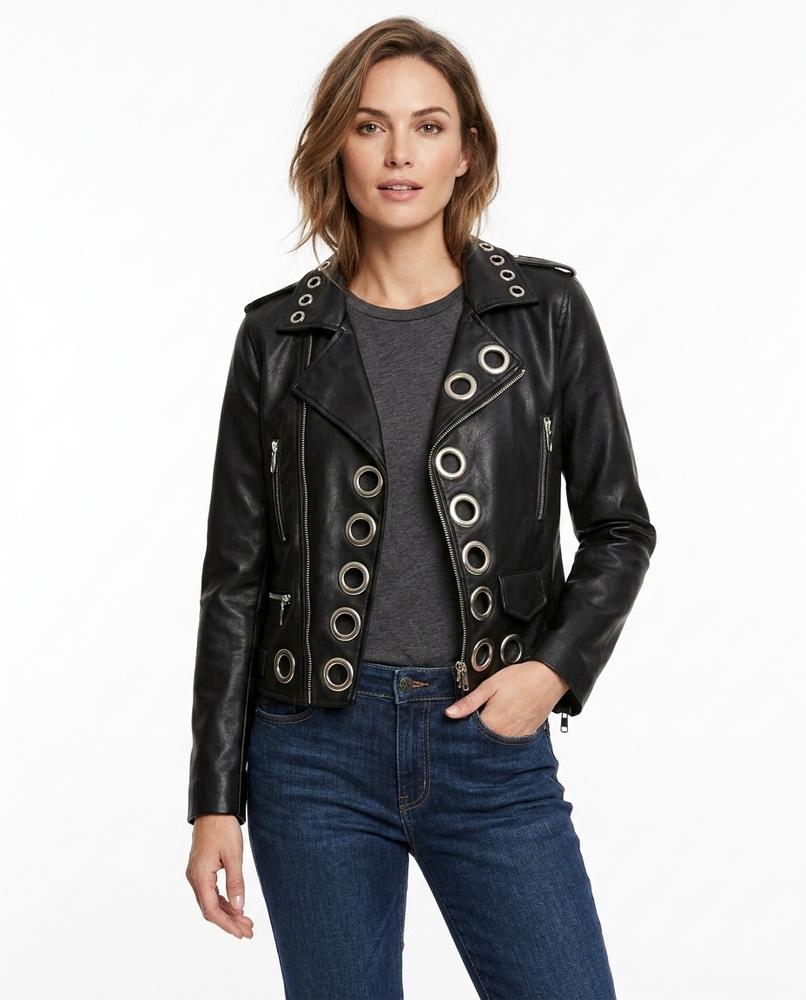 Heidi Outlet - Artir | Asymmetrische Ösenbesetzte Jacke Damen