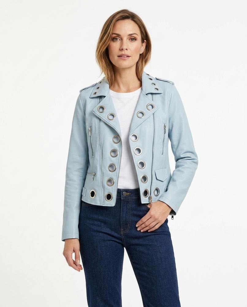 Heidi Outlet - Artir | Asymmetrische Ösenbesetzte Jacke Damen