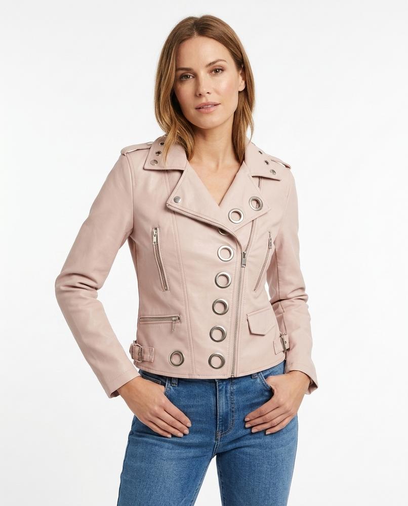 Heidi Outlet - Artir | Asymmetrische Ösenbesetzte Jacke Damen