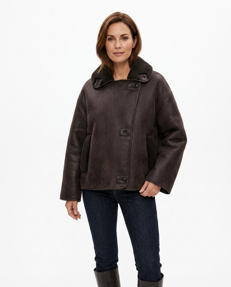 Heidi Outlet - Lomir | Gefütterte Asymmetrische Jacke Damen