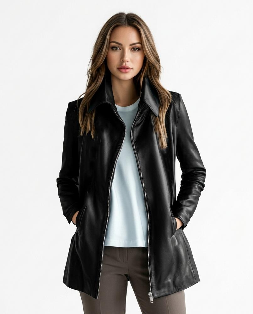 Heidi Outlet - Lezan | Lang Geschnittene Glatte Jacke Damen