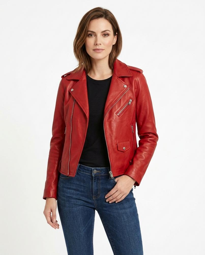 Heidi Outlet - Sazan | Lederoptik Reißverschluss Jacke Damen