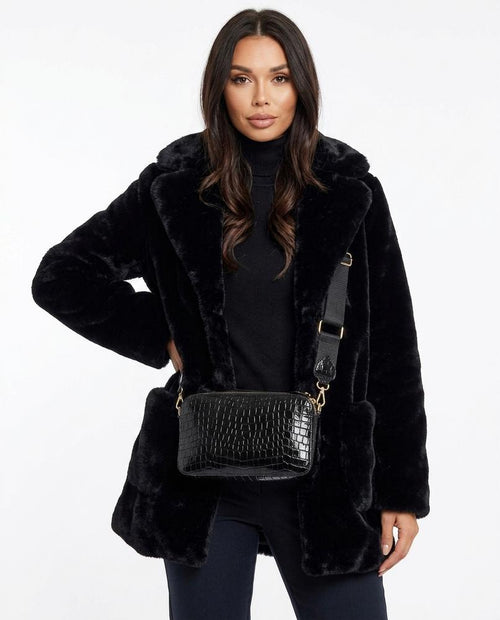 Heidi Outlet - Arlan | Plüschig Verschlusslos Mantel Damen