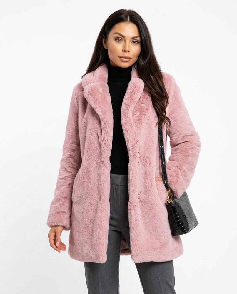 Heidi Outlet - Arlan | Plüschig Verschlusslos Mantel Damen