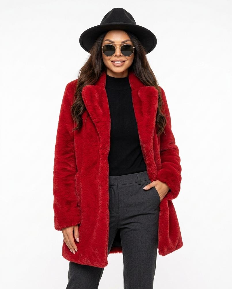 Heidi Outlet - Arlan | Plüschig Verschlusslos Mantel Damen