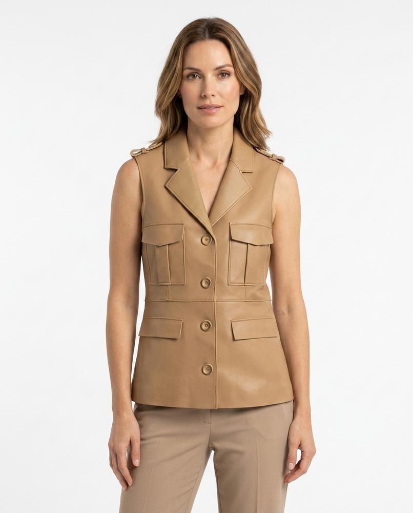 Heidi Outlet - Canal | Lederne Taillierte Weste Damen