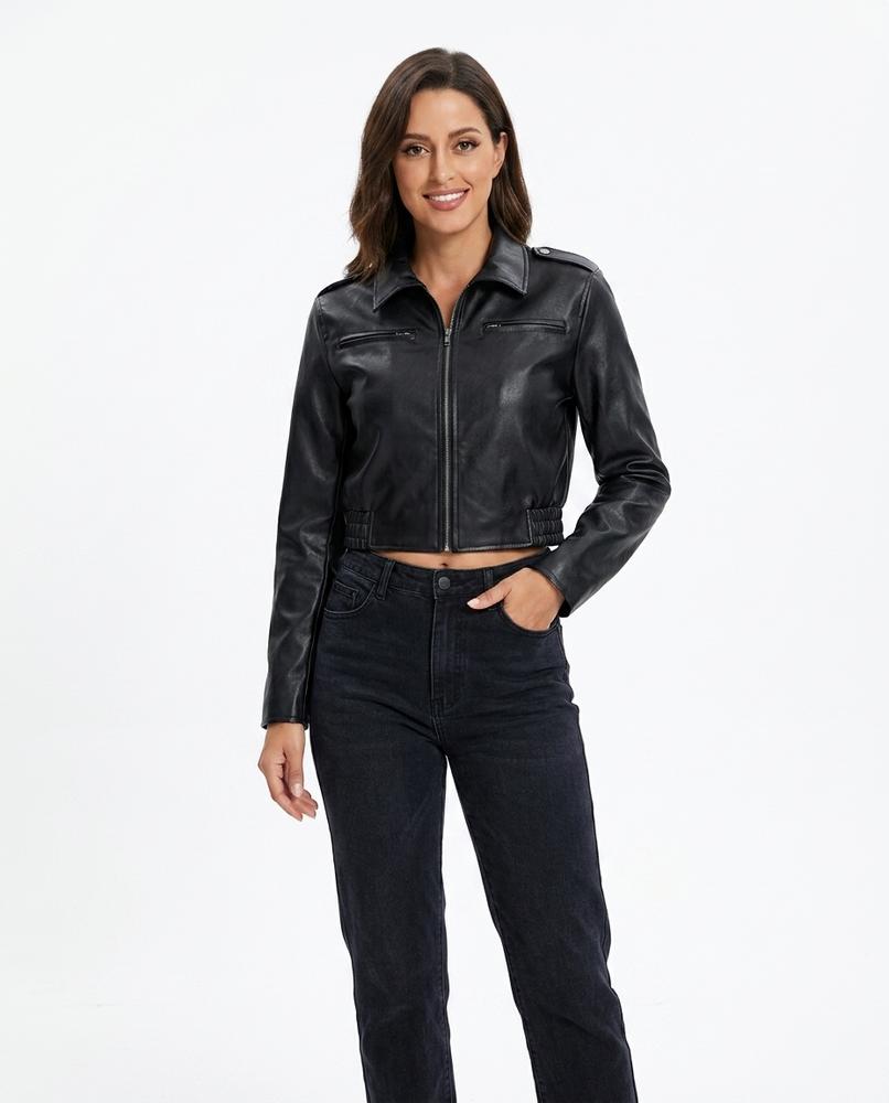 Heidi Outlet - Zamin | Taillenkurze Geraffte Jacke Damen