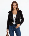Heidi Outlet - Vasen | Velourartige Geknöpfte Jacke Damen