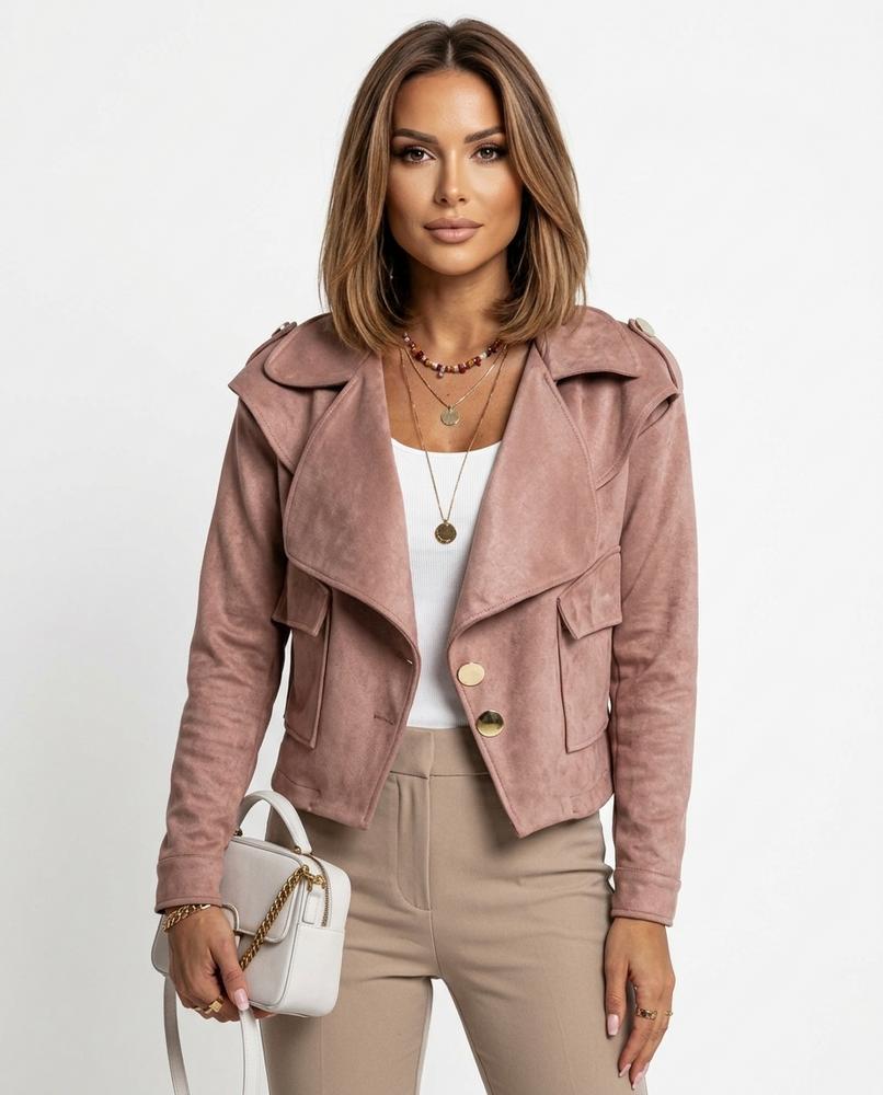 Heidi Outlet - Vasen | Velourartige Geknöpfte Jacke Damen