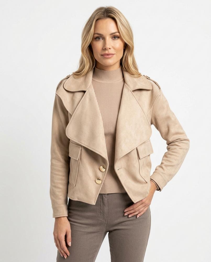 Heidi Outlet - Vasen | Velourartige Geknöpfte Jacke Damen